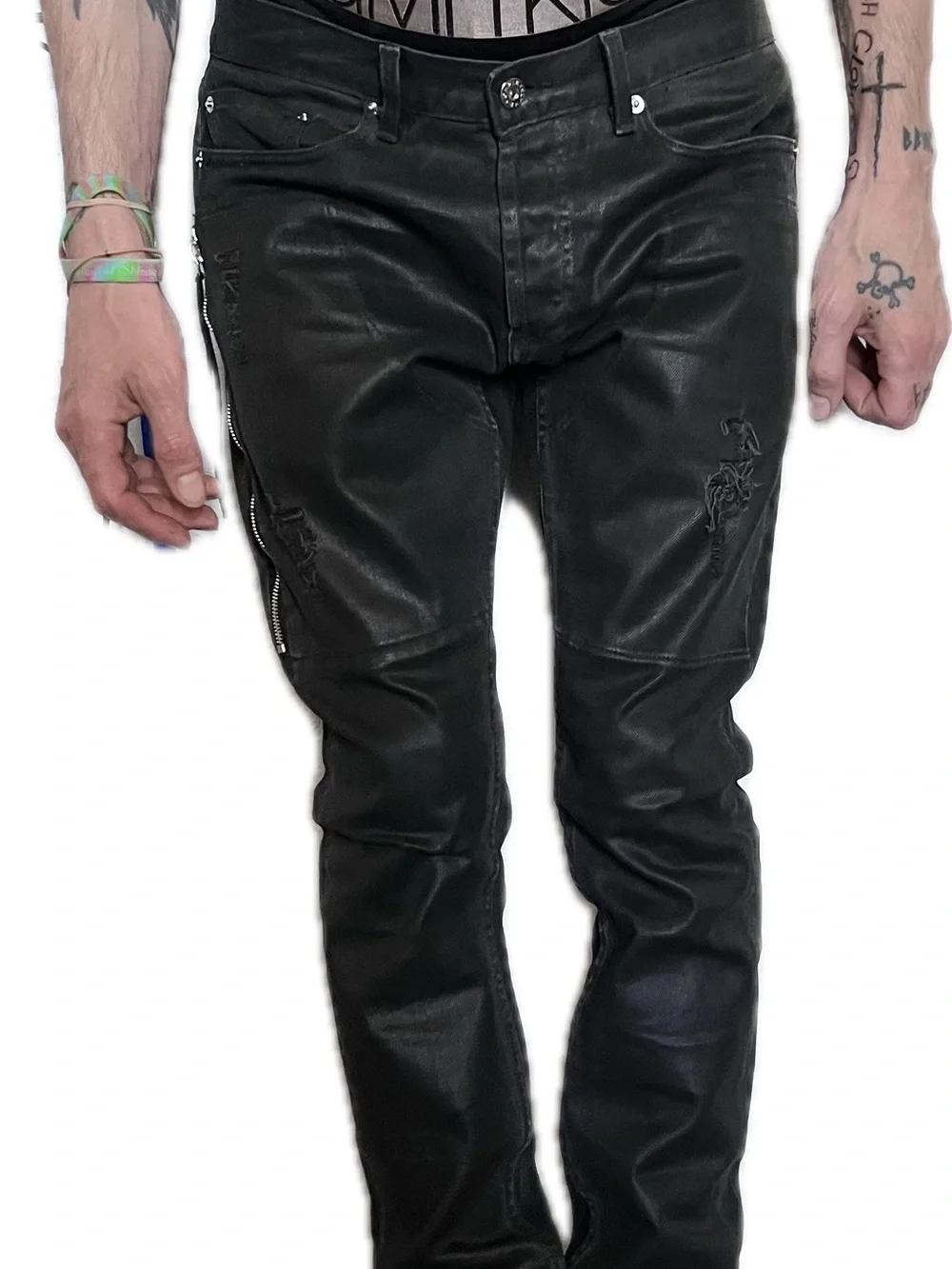 NWOT mr. completely  Black Slim Jeans - Classic Everyday Style distressed rare